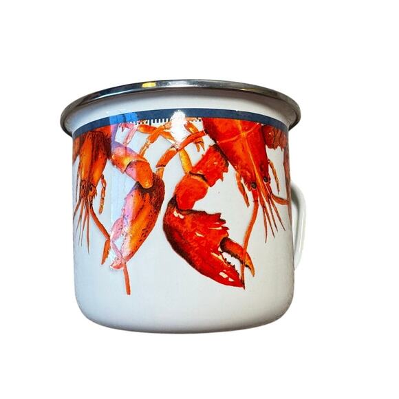 Golden Rabbit Enamelware LOBSTER Mug, 24 OZ - Picture 1 of 9